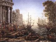 Claude Lorrain Port Scene with the Embarkation of St Ursula fgh oil painting on canvas